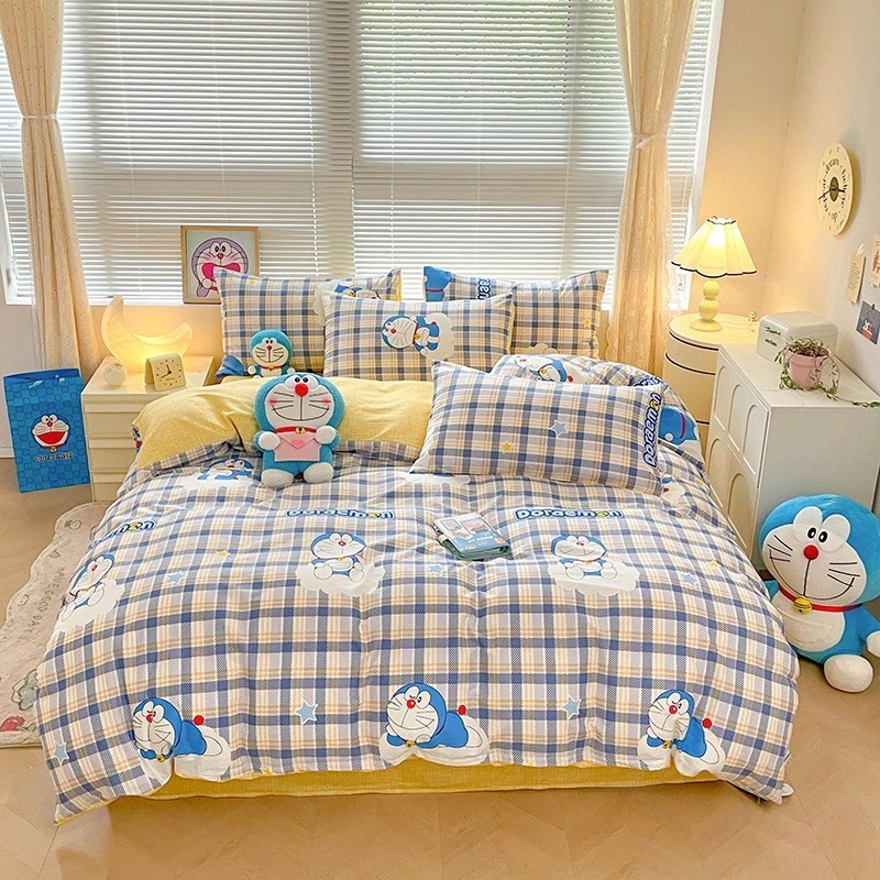 Ding Dong Cat の純綿 4 点セット綿 100% 漫画子供学生ベッドシーツと掛け布団カバーシングル 4 Ding Dong Cat の純綿 4 点セット綿 100% 漫画子供学生ベッドシーツと掛け布団カバーシングル 4