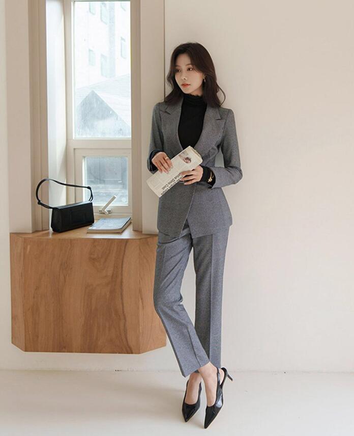 スーツセット レディース スーツ 2点セット　セットアップ ジャケット ズボン セレモニースーツ チェック　きれいめ フォマール ママ 面接 卒業式 入学式 通勤 OL　上品　大きいサイズ S M L