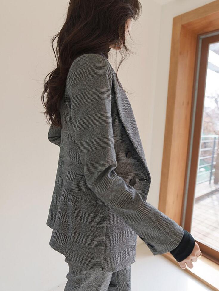 スーツセット レディース スーツ 2点セット　セットアップ ジャケット ズボン セレモニースーツ チェック　きれいめ フォマール ママ 面接 卒業式 入学式 通勤 OL　上品　大きいサイズ S M L