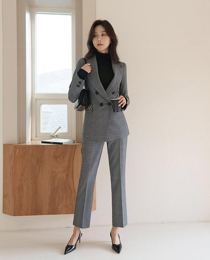 スーツセット レディース スーツ 2点セット　セットアップ ジャケット ズボン セレモニースーツ チェック　きれいめ フォマール ママ 面接 卒業式 入学式 通勤 OL　上品　大きいサイズ S M L
