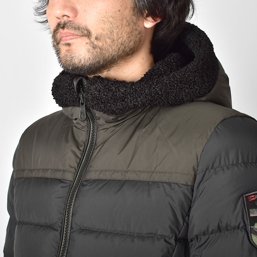 メンズ ダウン ジャケット アウター 上着 長袖 防寒 カジュアル シンプル ロゴ ジップアップ シンプル 通勤 旅行 保温 暖かい 温かい ファー BRUNSWICK 71569