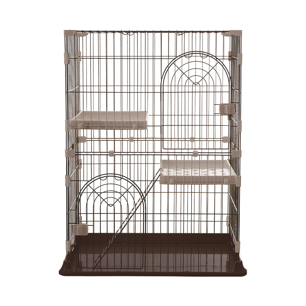 おしゃれ 猫 ケージ キャットケージ 2段 猫ゲージ おしゃれ キャットハウス ネコ ハウス 多段 留守番 保護 脱走防止 多頭飼いペットケージ【ブラワン】【M】