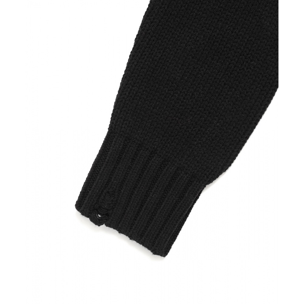 キャビッシュ W ダメージスターニットクルーネックブラック (CV2DFFK601A) キャビッシュ W ダメージスターニットクルーネックブラック (CV2DFFK601A)