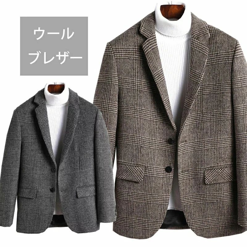 スーツ ジャケット メンズ テーラードジャケット ブレザー 秋冬 長袖 メンズ ライトアウター スーツ地 テレワーク コート・ジャケット スーツ ビジネス 大きいサイズ カット地 在宅 テレワーク ス