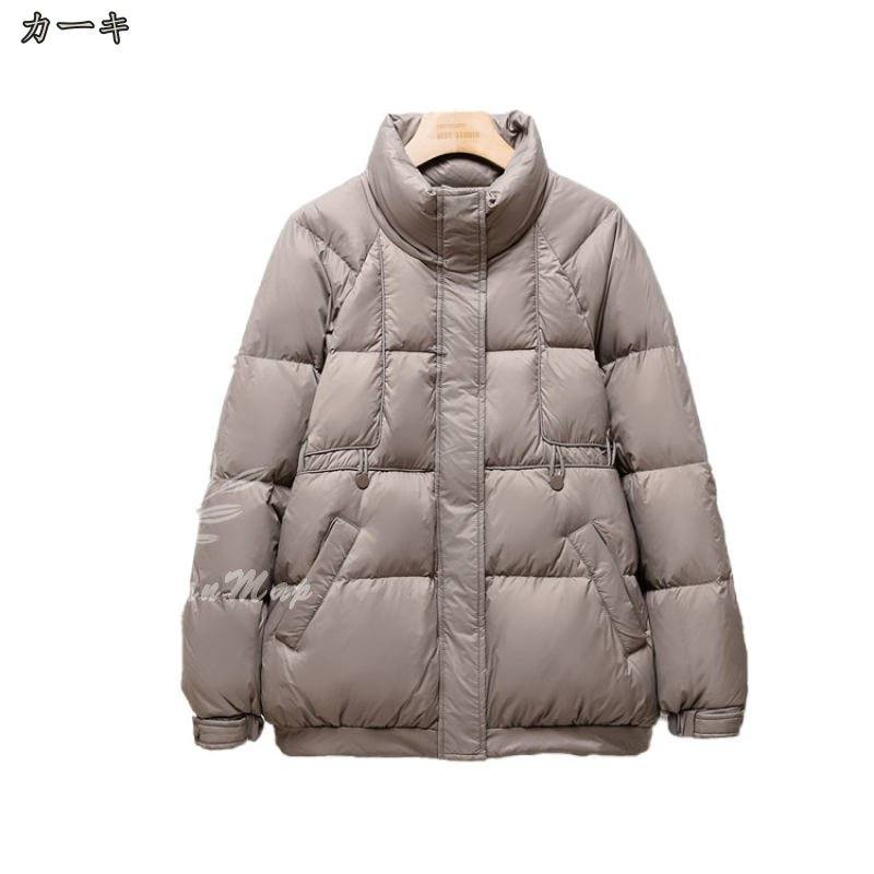 ダウンコート ダウンジャケット レディース ショートコート 中綿コート ダウン スタンドカラー 冬服 長袖 厚手 防寒着 暖かい おしゃれ オシャレ アウター きれいめ 大きいサイズ 通勤 赤 ブラッ