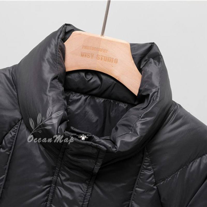 ダウンコート ダウンジャケット レディース ショートコート 中綿コート ダウン スタンドカラー 冬服 長袖 厚手 防寒着 暖かい おしゃれ オシャレ アウター きれいめ 大きいサイズ 通勤 赤 ブラッ