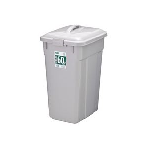 （まとめ）TANOSEE エコポリペール 角型 60L 本体 グレー 1個 フタ別売 [x3セット]