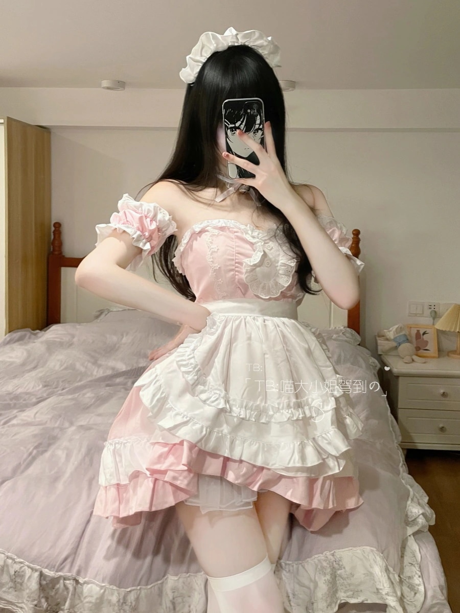 ロリータ コスプレ 新作 夏 ロリータ メイド服 ワンピース