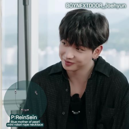 NCT, BND, SJ 着用] 블루 자개 미니 로봇 로프 네크리스