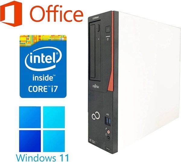 【サポート付き】富士通 D583 Windows11 メモリ:16GB SSD:1TB 22型液晶セット Core i7 Office2019 & EXCEL マクロ VBA開発サービスセット