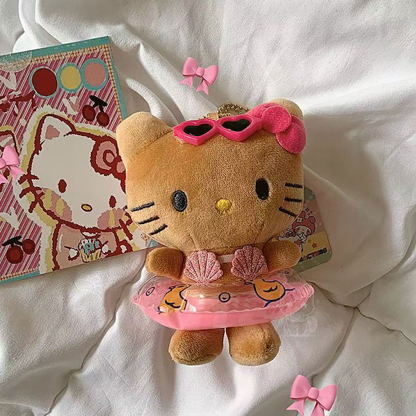 ハローキティ　ぬいぐるみ　レトロ　サングラスキティちゃん ハローキティ ぬいぐるみ レトロ サングラスキティちゃん - メルカリ