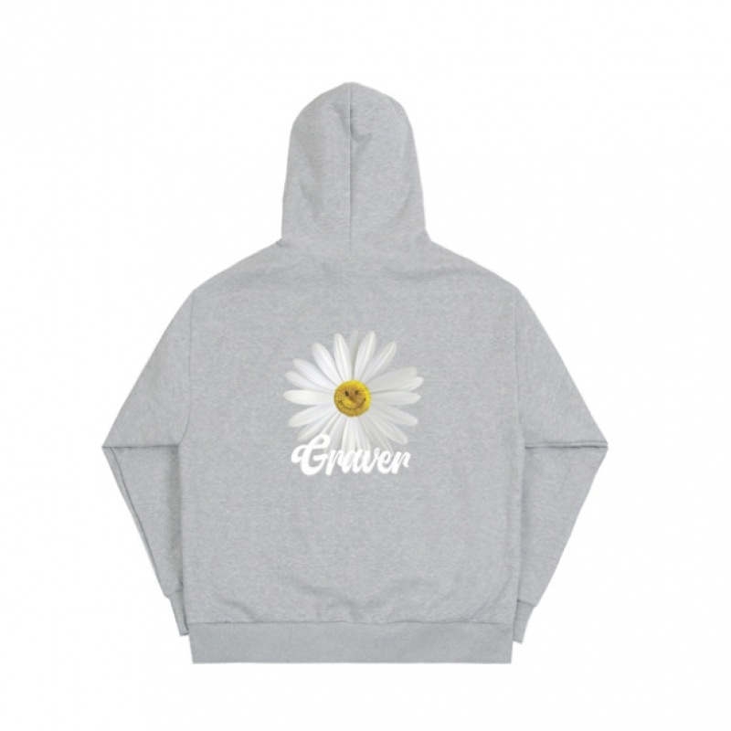 GRAVERバックデイジーフラワースマイルフード集業グレー