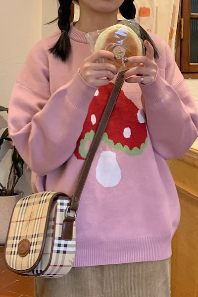 トップス ニット セーター プルオーバー 秋冬 かわいい ゆったり 長袖 ショート ショート丈 ゆったり 長袖 ドロップショルダー ラウンドネック クルーネック 襟なし ノーカラー BIGシルエット