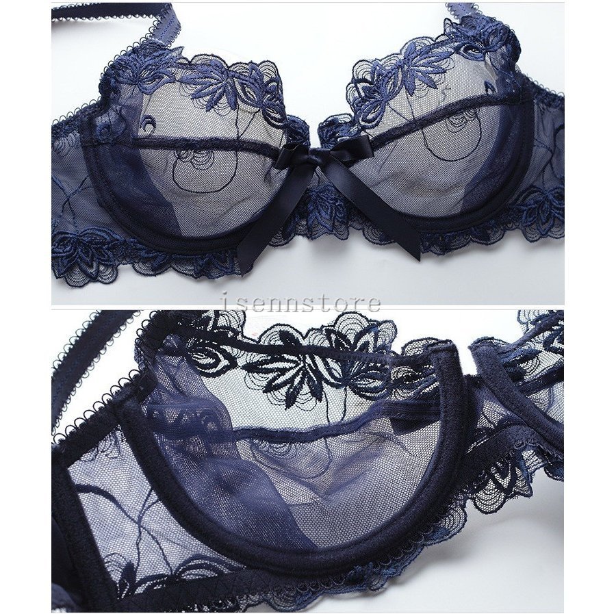 セクシー 超薄型ブラ&ショーツセット 女性下着 ブラジャー 花柄刺繍 ブラセット レース シースルー セクシー 超薄型ブラ&ショーツセット 女性下着 ブラジャー 花柄刺繍 ブラセット レース シースルー
