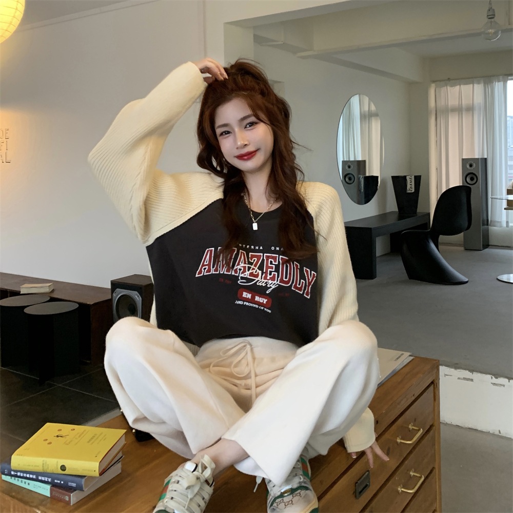 ニットソー 袖あり 長袖 レディース 個性的 Iライン 切り替えデザイン ドッキング ケーブルニット 異素材MIX 大人 可愛い カジュアル おしゃれ 秋 ボーイッシュ クール お出かけ イベント ニットソー 袖あり 長袖 レディース 個性的 Iライン 切り替えデザイン ドッキング ケーブルニット 異素材MIX 大人 可愛い カジュアル おしゃれ 秋 ボーイッシュ クール お出かけ イベント