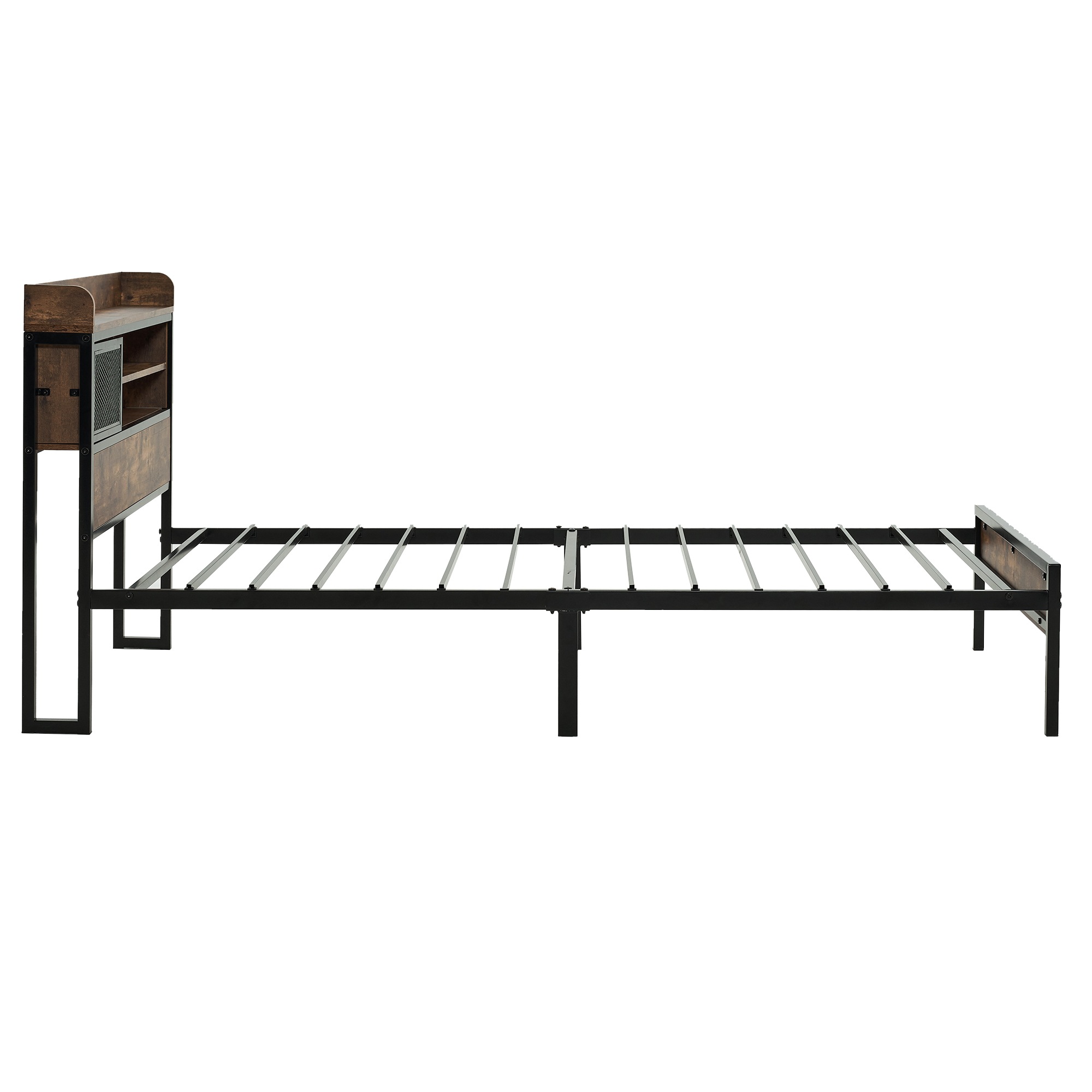 Sベッドフレームシングルシングルベッドパイプベッドコンセント付き