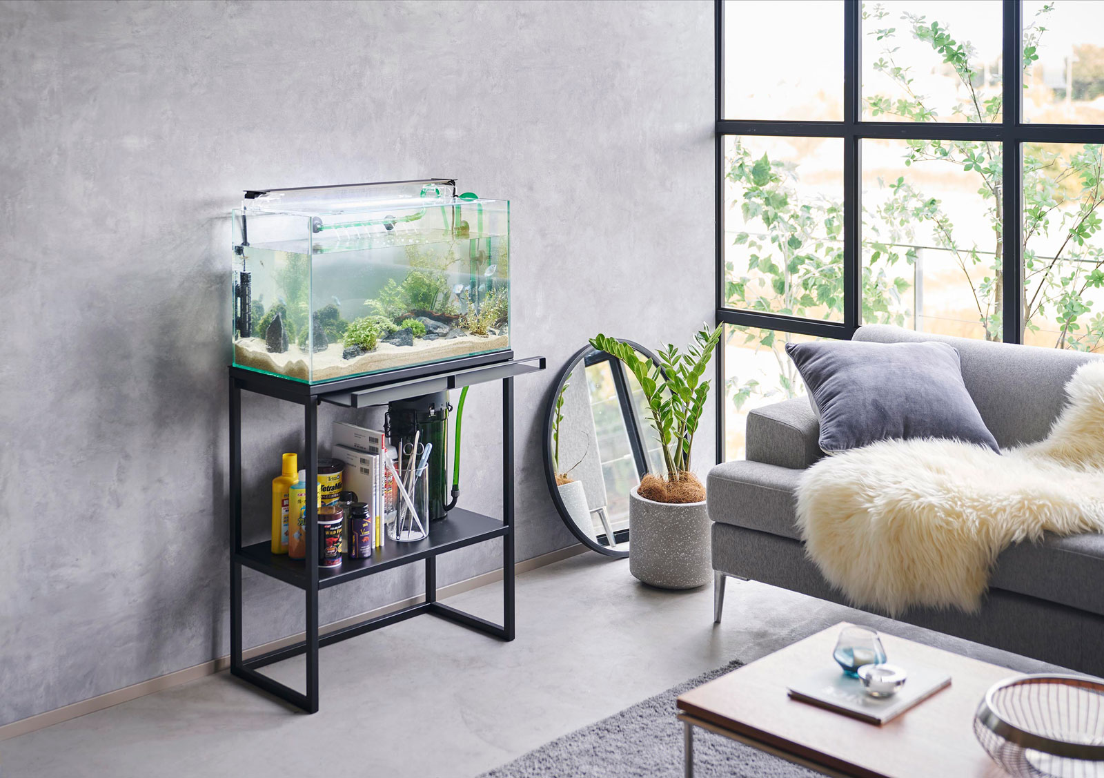 水槽台 山崎実業 tower タワー 水槽ラック ブラック