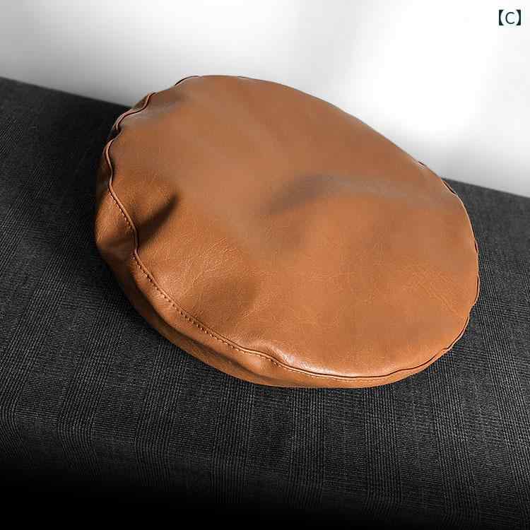 ベレー帽 レディース 秋冬 黒 PUレザー 画家 カジュアル レトロ ブラック カーキ オレンジ フラットトップ 無地 シンプル おしゃれ ベレー帽 レディース 秋冬 黒 PUレザー 画家 カジュアル レトロ ブラック カーキ オレンジ フラットトップ 無地 シンプル おしゃれ