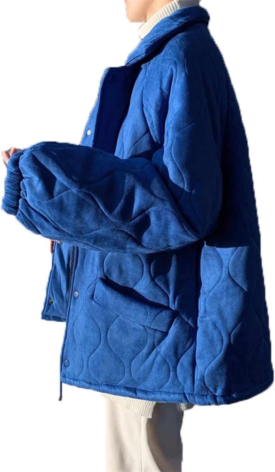 メンズ 冬服 中綿ジャケット 裏起毛 ボアフリース オーバーサイズ 防寒着 ブルゾン コート 折り襟 ポケット付き アウター 厚手 暖かい カジュアル ファッション 無地 通勤 通学