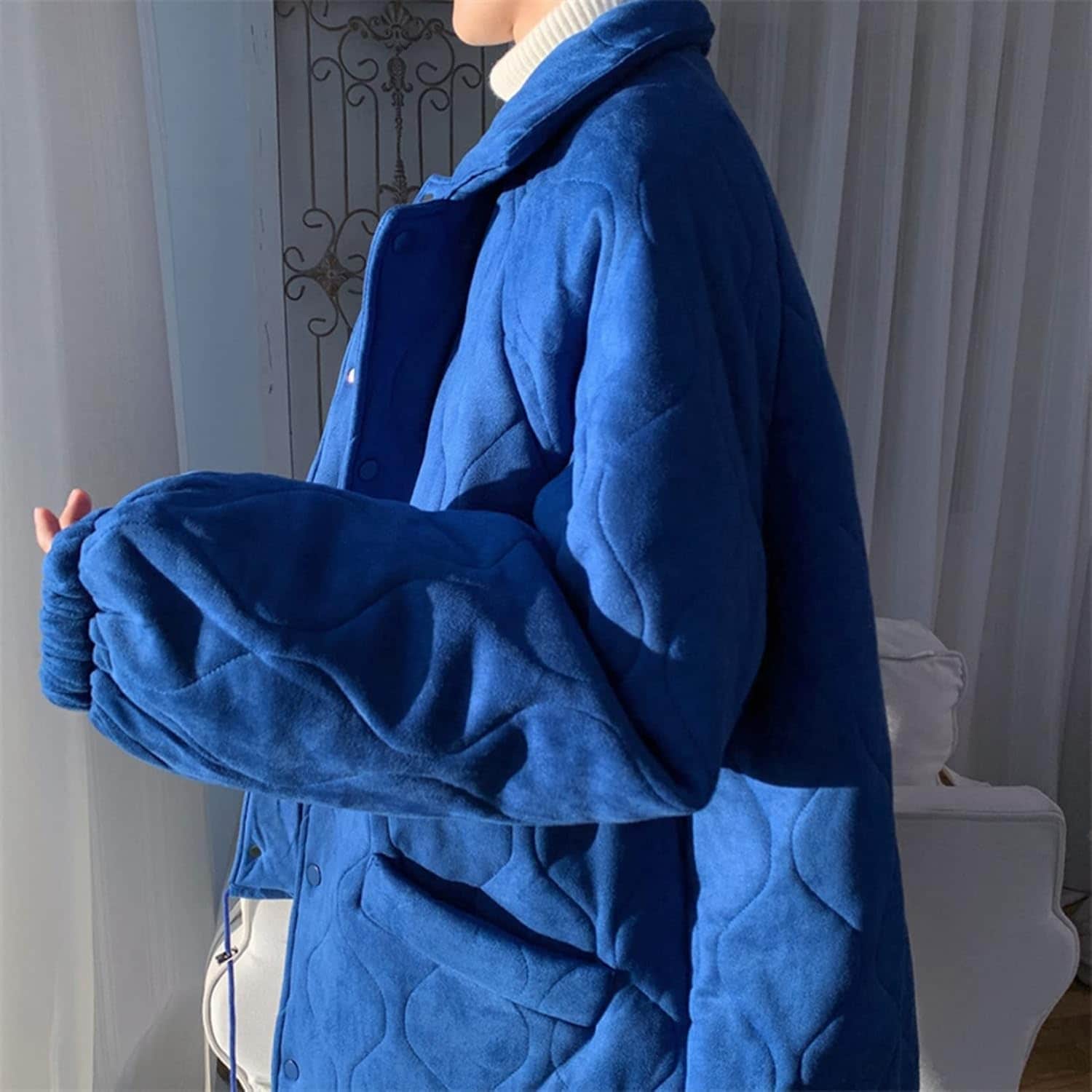 メンズ 冬服 中綿ジャケット 裏起毛 ボアフリース オーバーサイズ 防寒着 ブルゾン コート 折り襟 ポケット付き アウター 厚手 暖かい カジュアル ファッション 無地 通勤 通学