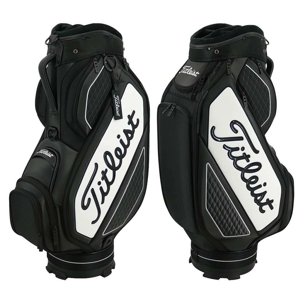 【美品】タイトリストキャディバッグメンズ ジェットブラック ミッドサイズ タイトリスト ジェットブラックミッドサイズ キャディバッグ