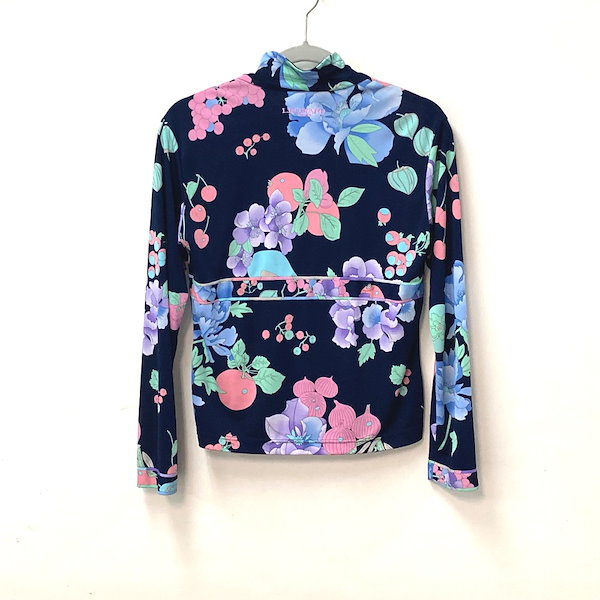 LEONARD レオナール 花柄 フラワー ジップ カーディガン 40