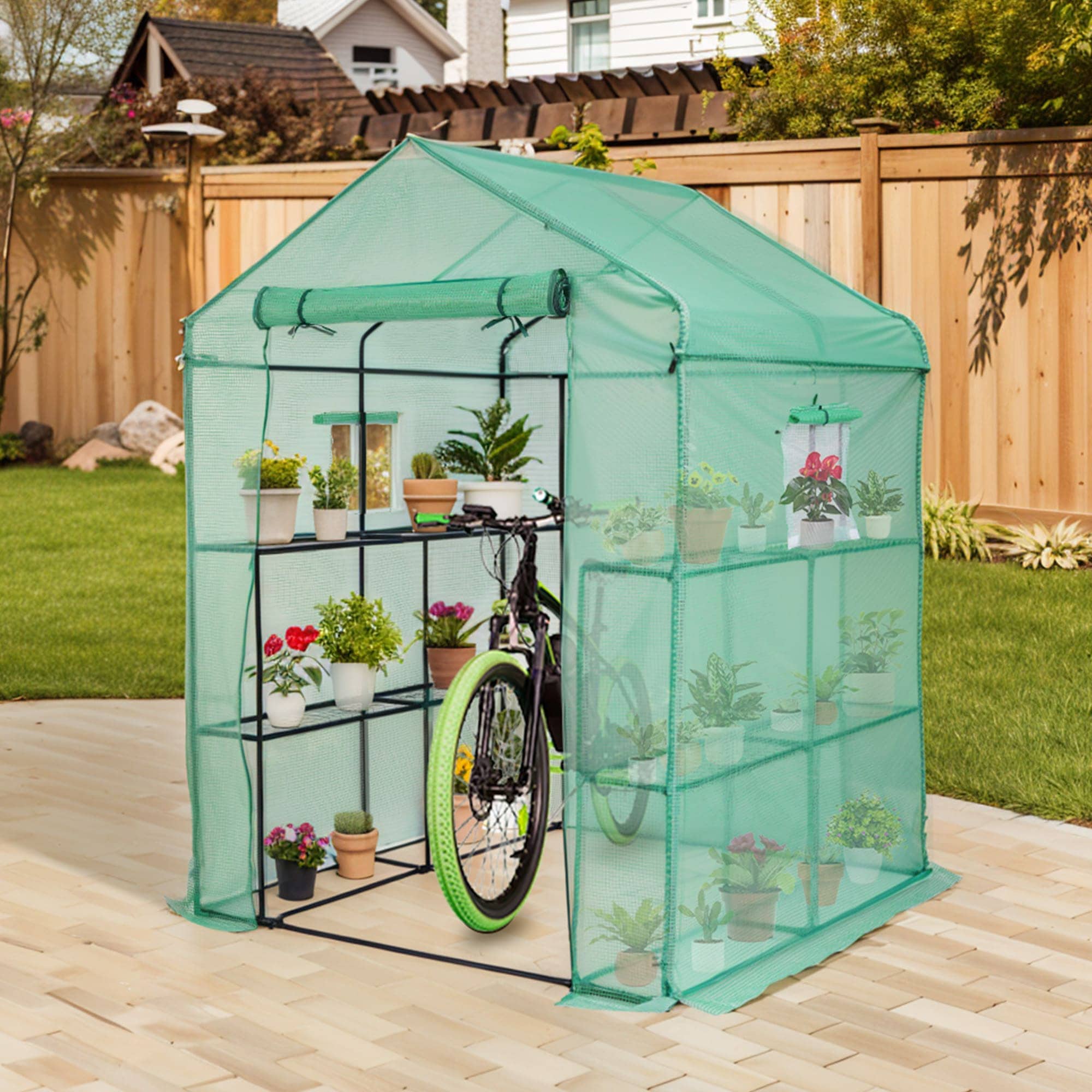 1902ビニール温室 大型 2枚カバー付き143*142*196CM 温室 左右2段 ベランダ 家庭用 ビニールハウス 家庭菜園 ガーデンハウス フラワーハウス ラック ビニール カバー 組立式 1902ビニール温室 大型 2枚カバー付き143*142*196CM 温室 左右2段 ベランダ 家庭用 ビニールハウス 家庭菜園 ガーデンハウス フラワーハウス ラック ビニール カバー 組立式