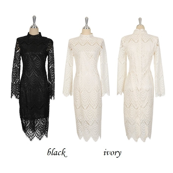 レースワンピース パーティー エレガント 結婚式 披露宴 二次会