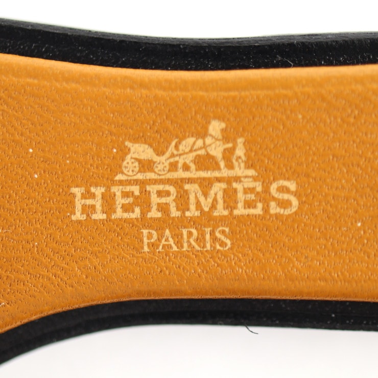 超美品 HERMES エルメス その他小物 - ORAN NANO オラン ナノ リザード ヴォーバトラー バッシュハンター サンギーヌ レッド系 ナチュラルサブレ ブラック サンダルモチーフ バッグ