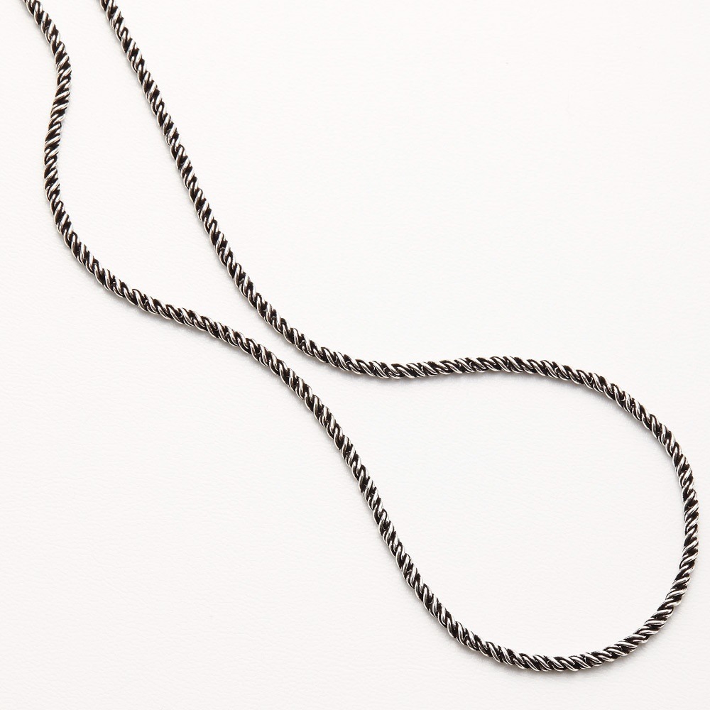 ネックレス メンズ チェーンのみ シルバー925 ロープ 3mm 60cm 燻し加工 パイプロープ ネックレス メンズ チェーンのみ シルバー925 ロープ 3mm 60cm 燻し加工 パイプロープ