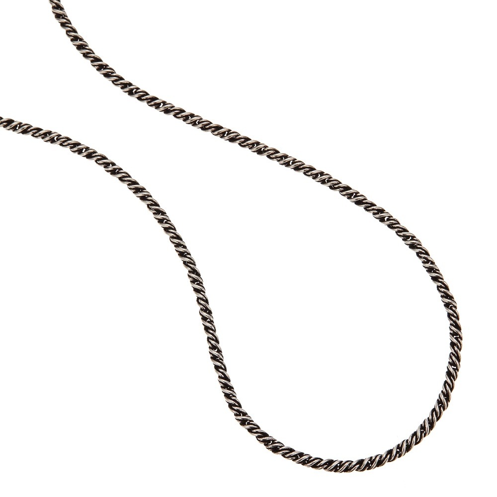ネックレス メンズ チェーンのみ シルバー925 ロープ 3mm 60cm 燻し加工 パイプロープ ネックレス メンズ チェーンのみ シルバー925 ロープ 3mm 60cm 燻し加工 パイプロープ