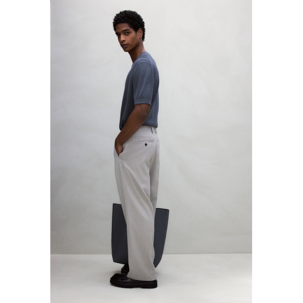 H&M レギュラーフィットホールニット T シャツダークグレー H&M レギュラーフィットホールニット T シャツダークグレー