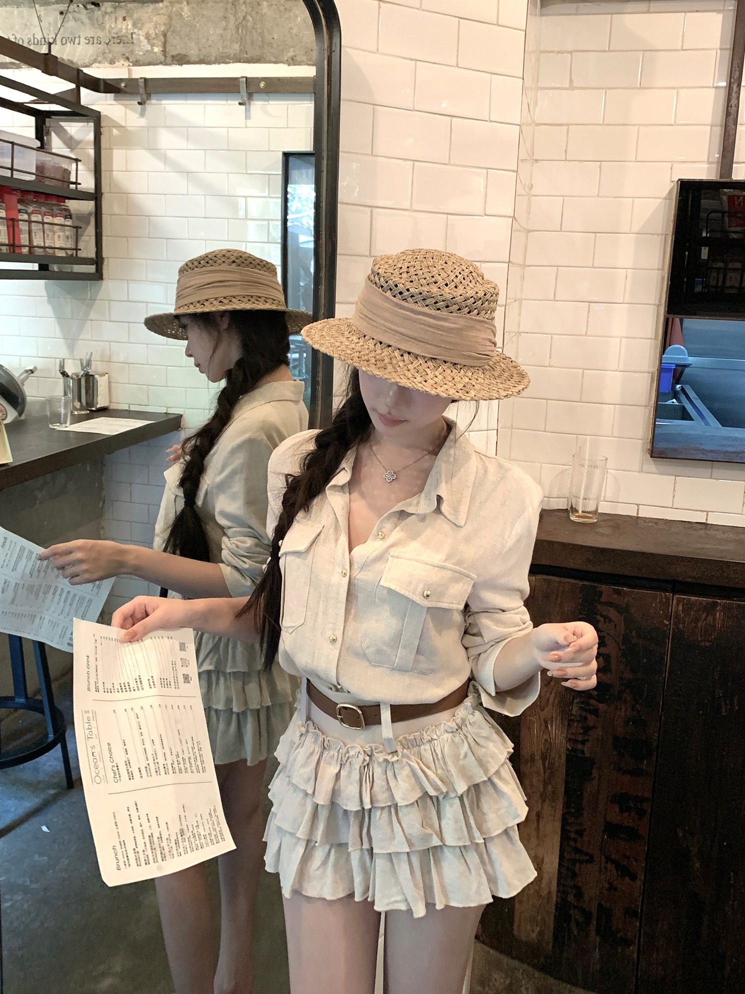 コッチェラリネンシャツセットアップ コッチェラリネンシャツセットアップ