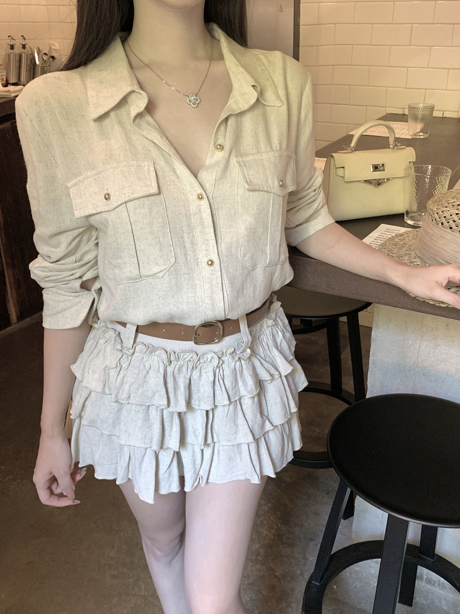 コッチェラリネンシャツセットアップ コッチェラリネンシャツセットアップ