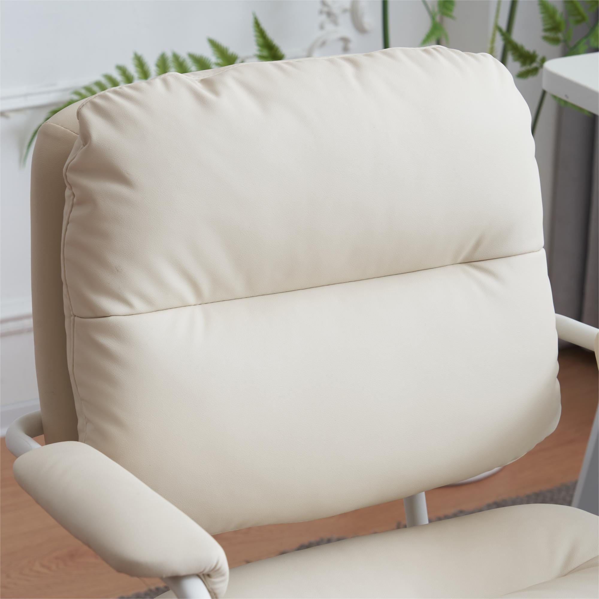 356【新作登場】　ベージュ デスクチェア 在宅ワーク オフィスチェア おしゃれ 3Dソフトパッド　極上の座り心地　360回転 椅子 肘付 チェア 学習 かわいい シンプル 疲れにくい 北欧 回転