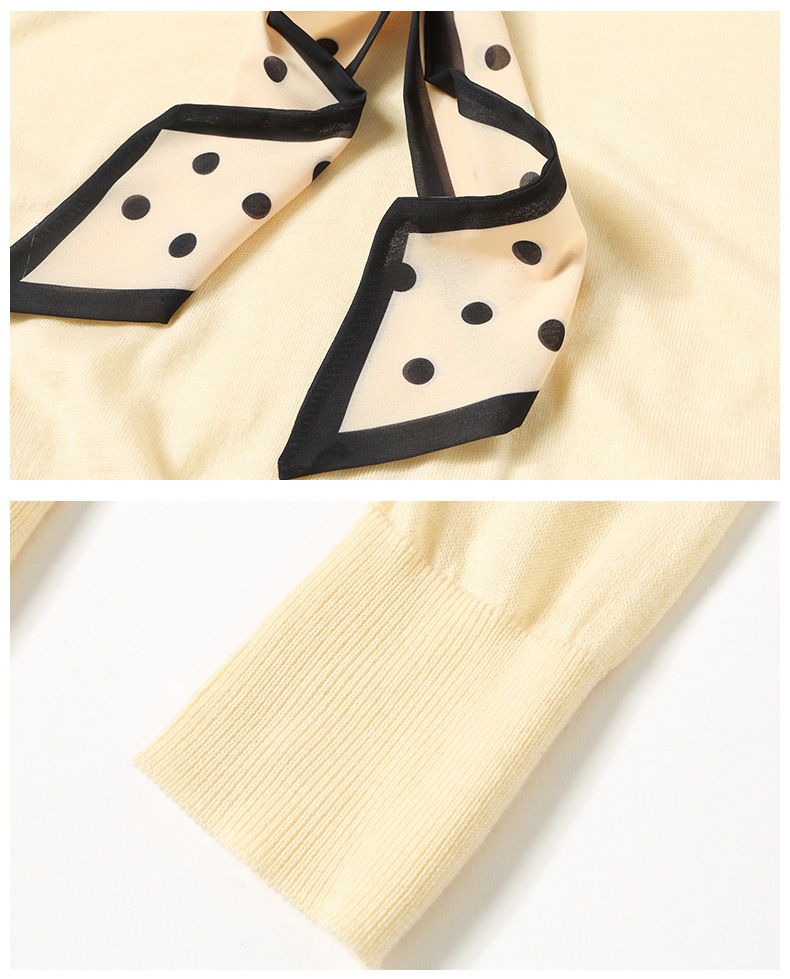 春 ライト スタイル Vネック 水玉リボン ショート ゆったり ボトムス セーター 長袖 レディース トップス ブラウン ベージュ ブラック M L XL XXL トップス 袖あり かわいい 春 ライト スタイル Vネック 水玉リボン ショート ゆったり ボトムス セーター 長袖 レディース トップス ブラウン ベージュ ブラック M L XL XXL トップス 袖あり かわいい