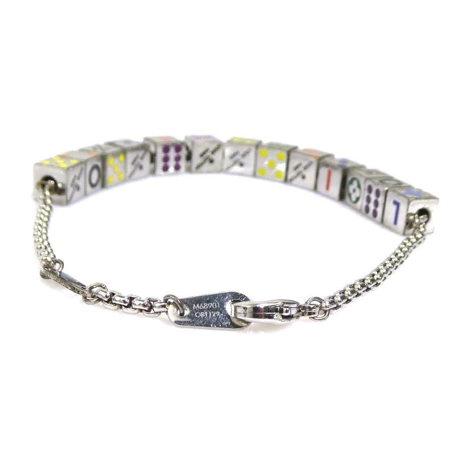 ルイ ヴィトン LOUIS VUITTON ブレスレット ブラスレ LVプレイイット メタル シルバー×マルチカラー ユニセックス 56137k