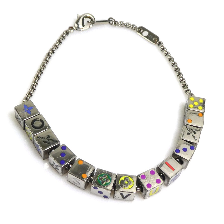 ルイ ヴィトン LOUIS VUITTON ブレスレット ブラスレ LVプレイイット メタル シルバー×マルチカラー ユニセックス 56137k