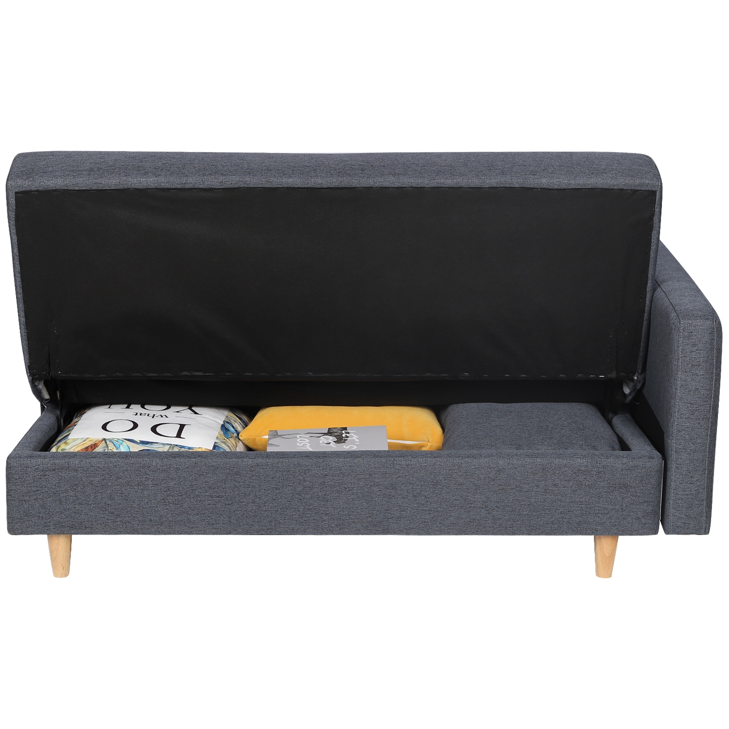 【国内発送送.料無料】ソファ　ソファーベッド　カウチソファ　3人掛け　オットマン付き　多機能ソファ　左右側とも取り付けるアームレスト　たくさん収納　レイアウト自由　クッション2個A6