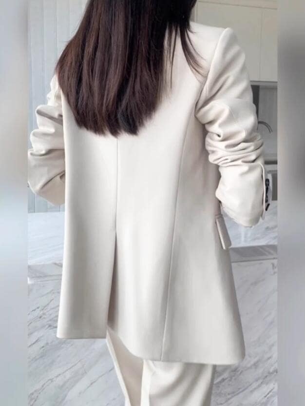 品質良い レディースビジネススーツ 通勤 OL 結婚式 ２点セット 「ロング丈コート+ストレートパンツ」パンツスーツ ダブルスーツ 制服 フォーマル 着痩せ リクルートスーツ カジュアル 司会 宴会