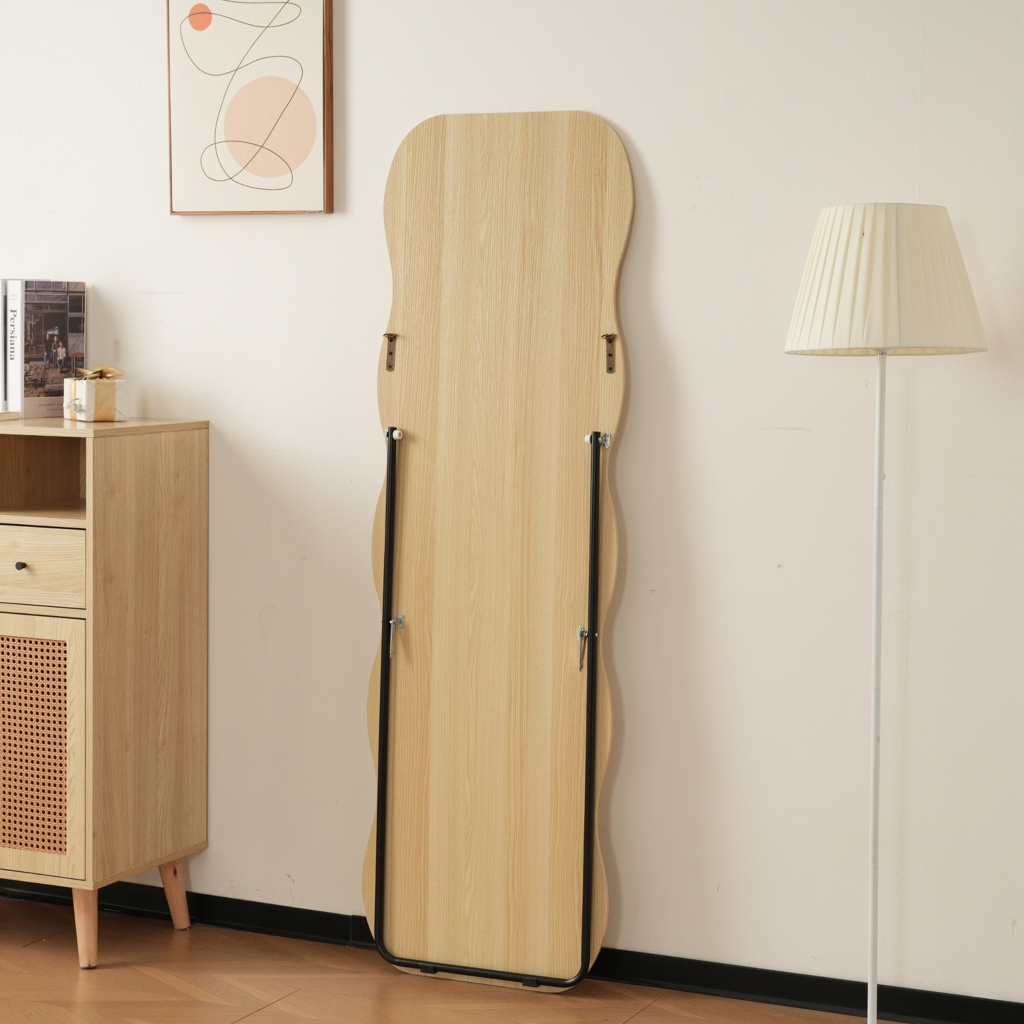 F25全身鏡 波形状 姿見鏡 北欧 木目調 スタンドミラー 壁掛けミラー 立てかけ 姿見 鏡 ミラー おしゃれ 飛散防止 160*50CM ナチュラル F25全身鏡 波形状 姿見鏡 北欧 木目調 スタンドミラー 壁掛けミラー 立てかけ 姿見 鏡 ミラー おしゃれ 飛散防止 160*50CM ナチュラル