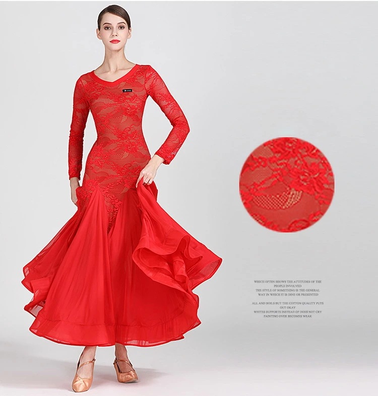 社交ダンス衣装 モダンドレス ラテンドレス スタンダードドレス ワルツダンス 紗 レース ロングワンピース マキシ丈 ラテン衣装 社交ダンスドレス 大きい裾 豪華なドレス ダンス衣装 ダンスウエア ダ