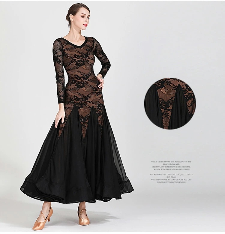 社交ダンス衣装 モダンドレス ラテンドレス スタンダードドレス ワルツダンス 紗 レース ロングワンピース マキシ丈 ラテン衣装 社交ダンスドレス 大きい裾 豪華なドレス ダンス衣装 ダンスウエア ダ
