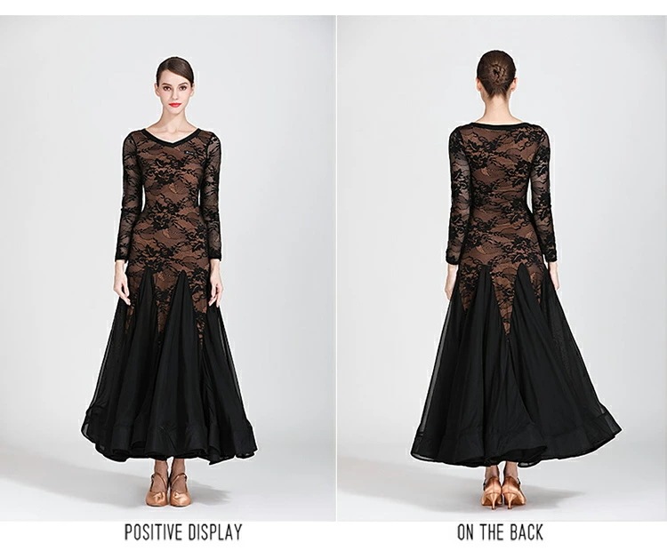 社交ダンス衣装 モダンドレス ラテンドレス スタンダードドレス ワルツダンス 紗 レース ロングワンピース マキシ丈 ラテン衣装 社交ダンスドレス 大きい裾 豪華なドレス ダンス衣装 ダンスウエア ダ