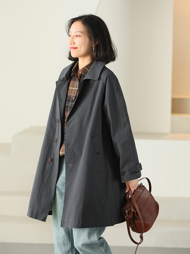 綿ジャケット 女性セミロング丈コート痩せている春秋アウター女性トレンチコート 綿ジャケット 女性セミロング丈コート痩せている春秋アウター女性トレンチコート