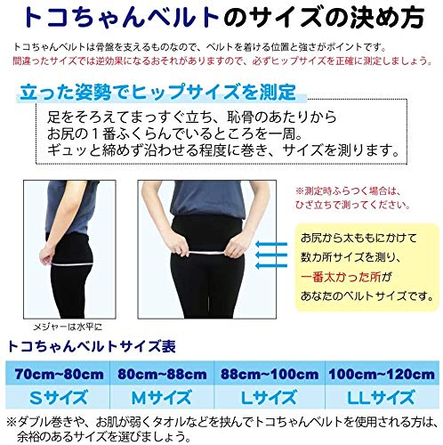 青葉 トコちゃんベルトII 紺 Lサイズ らくらく骨盤ベルト 2点セット 腰用 腹帯