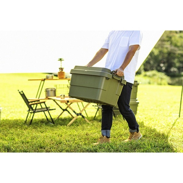 トランクカーゴ/収納ボックス [S蓋 50L カーキ] 幅60cm 車用ルーフキャリー対応