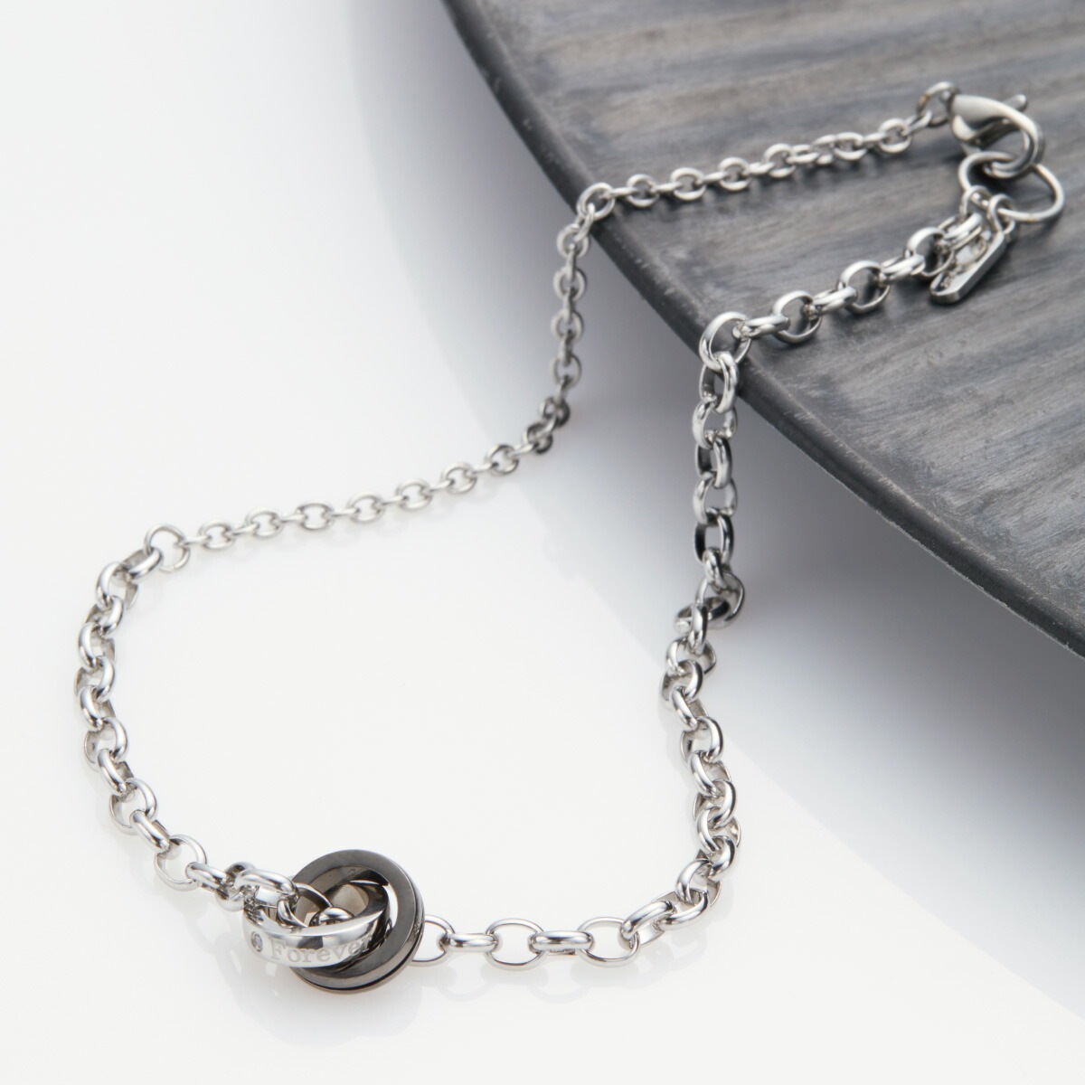 ブレスレット メンズ サージカルステンレス316L st 2連リング シルバー 金属アレルギー対応