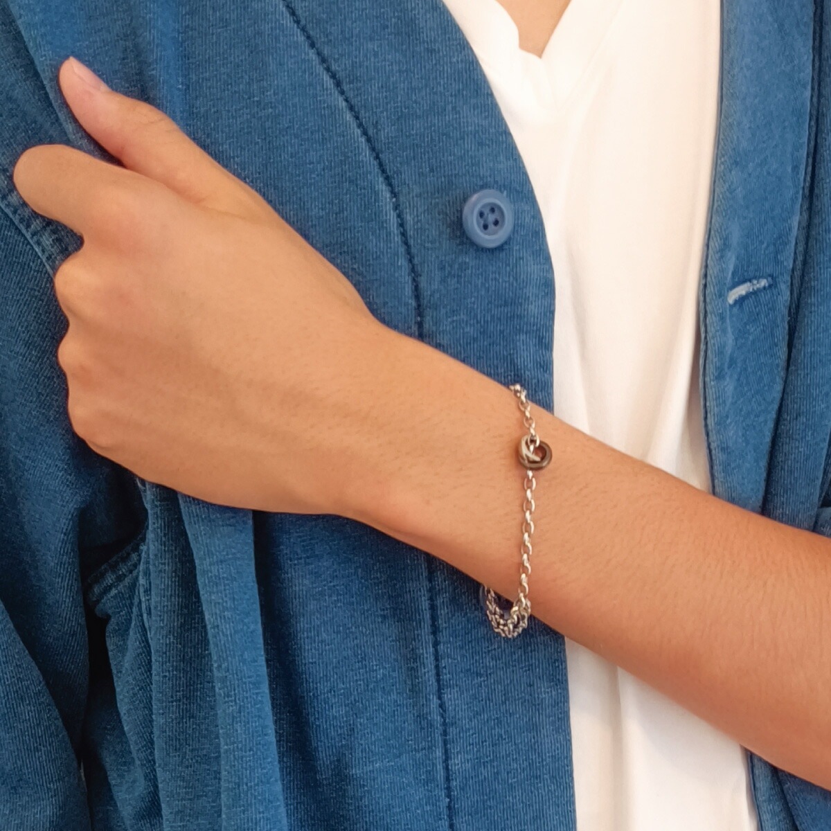 ブレスレット メンズ サージカルステンレス316L st 2連リング シルバー 金属アレルギー対応