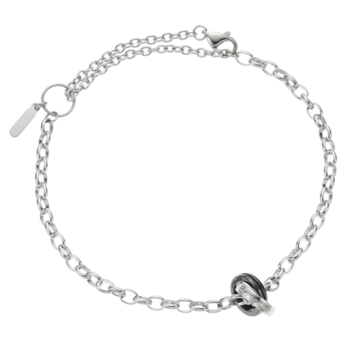 ブレスレット メンズ サージカルステンレス316L st 2連リング シルバー 金属アレルギー対応